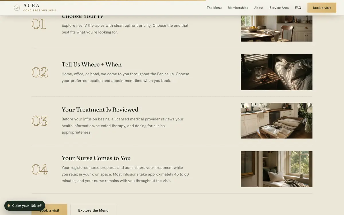 More of the Aura Concierge Wellness site
